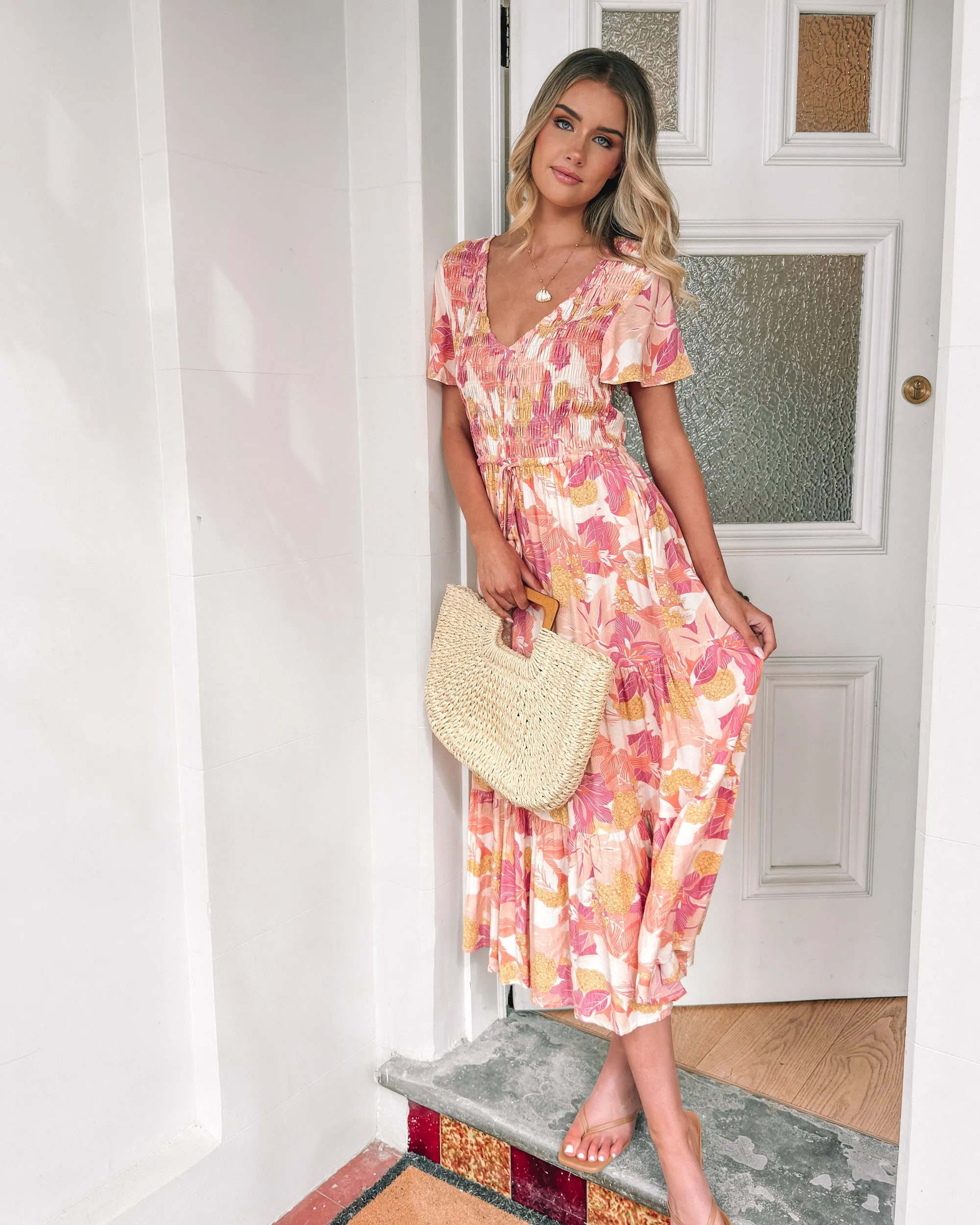 Shana Dress - Pink Floral sold by Esther & Co