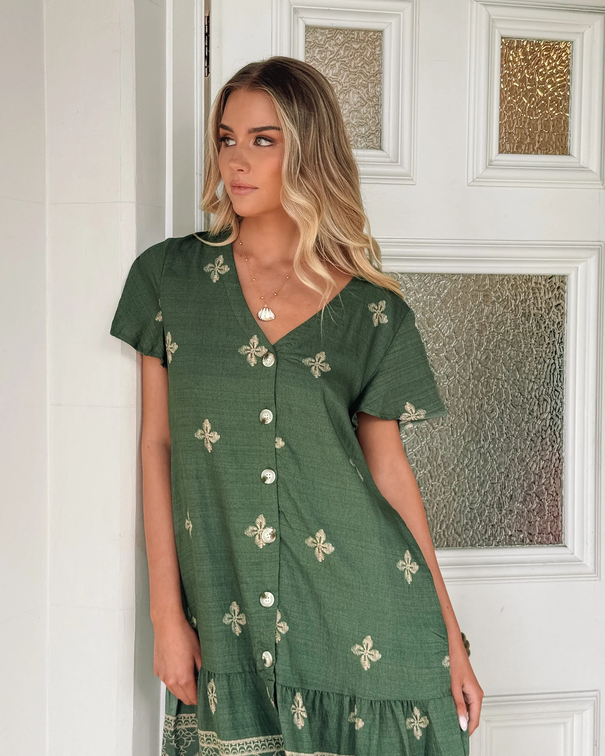 Kalea Dress - Khaki Print sold by Esther & Co product image thumbnail 5