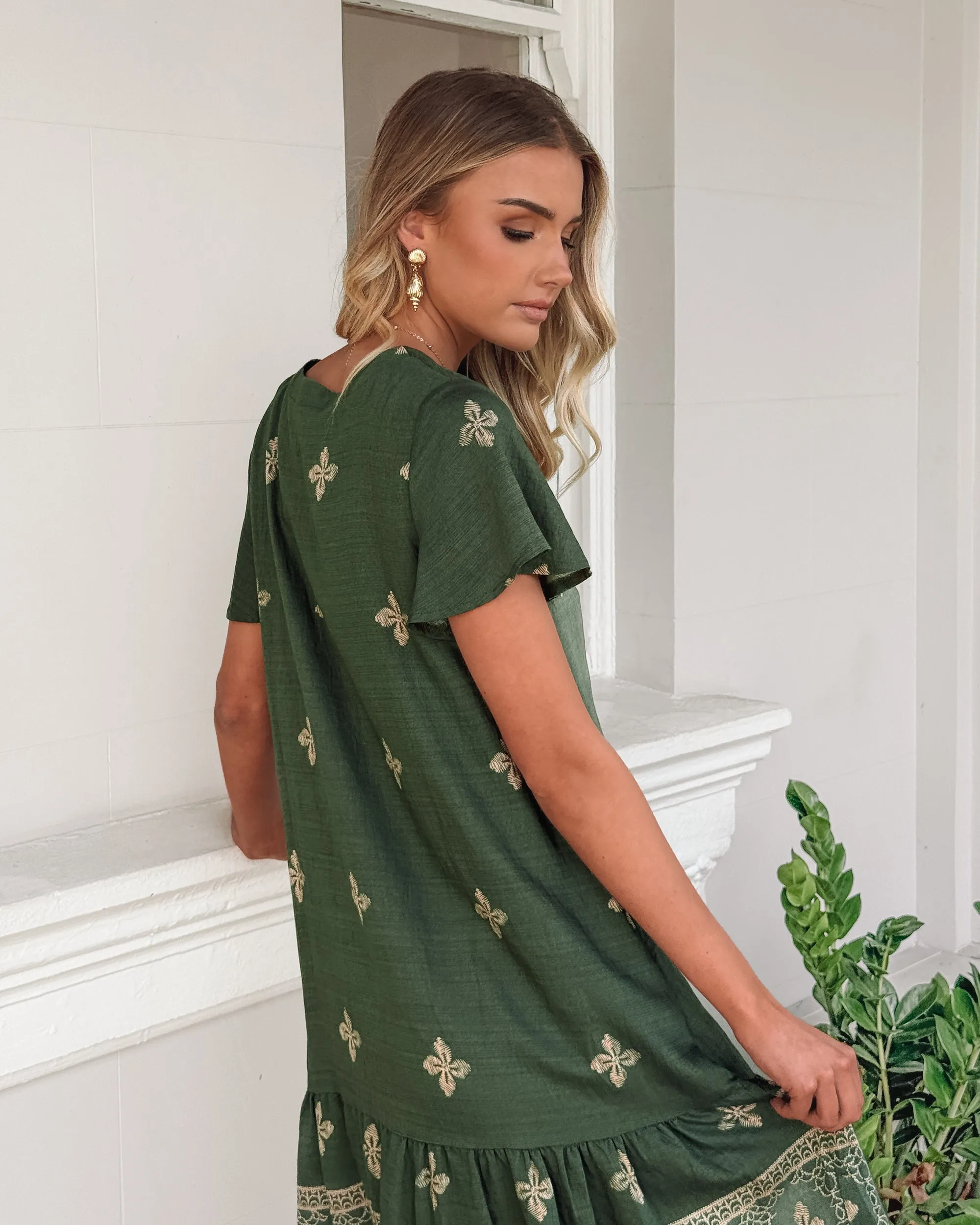 Kalea Dress - Khaki Print sold by Esther & Co product image thumbnail 4