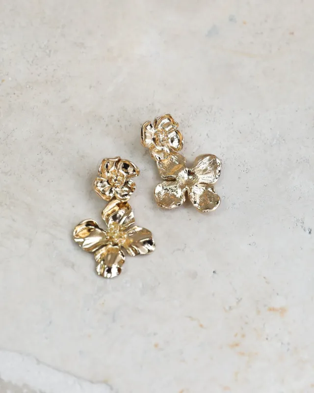 Halinda Earrings - Gold sold by Esther & Co