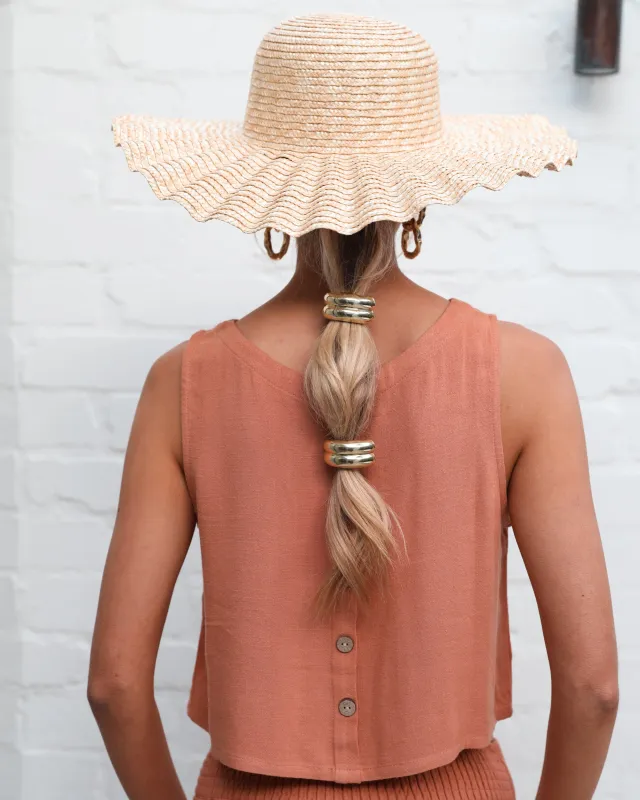 Pollie Hair Tie - Gold sold by Esther & Co