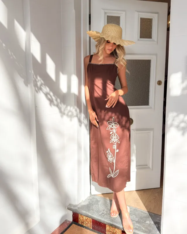 Syvella Dress - Brown Floral sold by Esther & Co