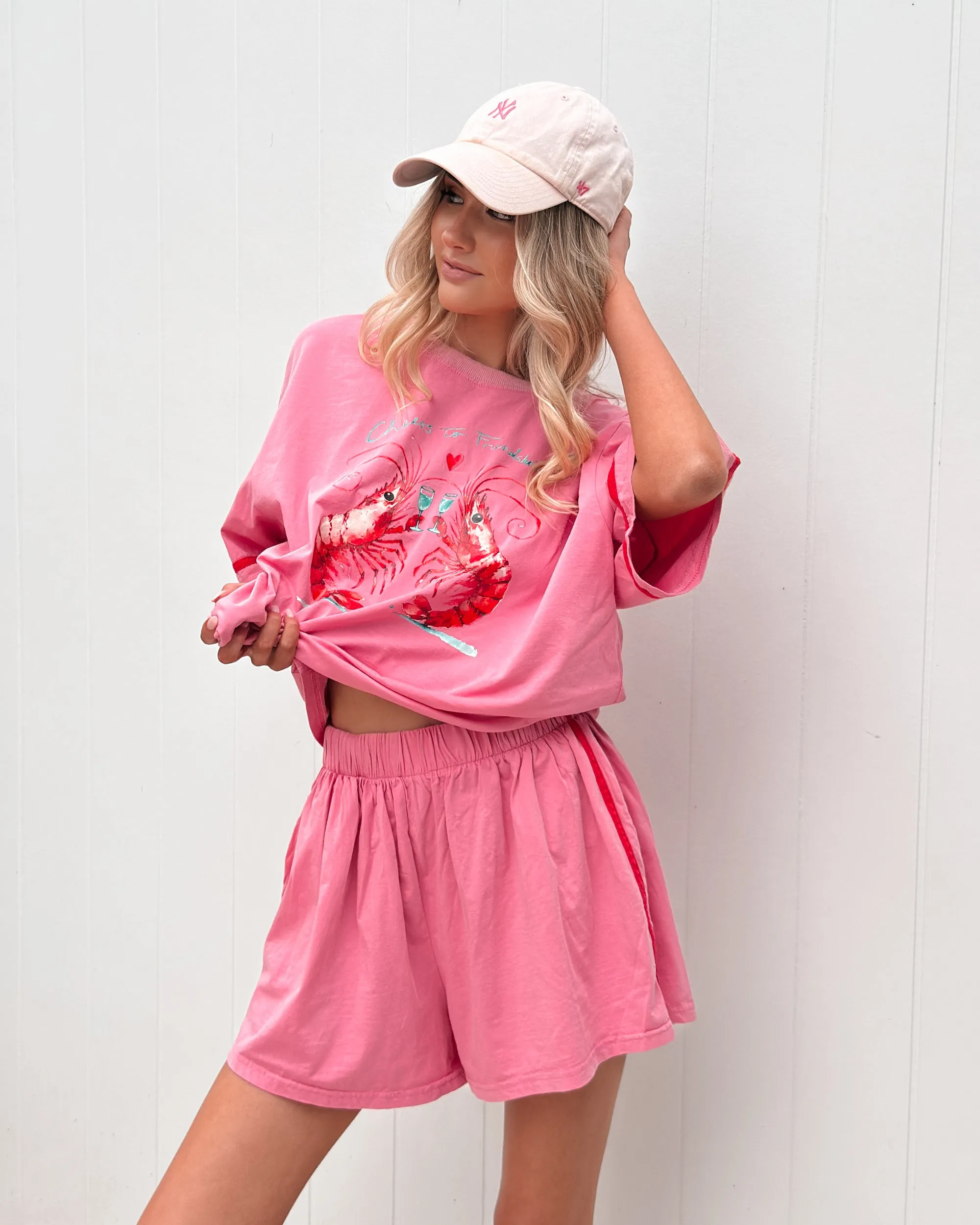 Roswell Shorts - Pink Stripe sold by Esther & Co