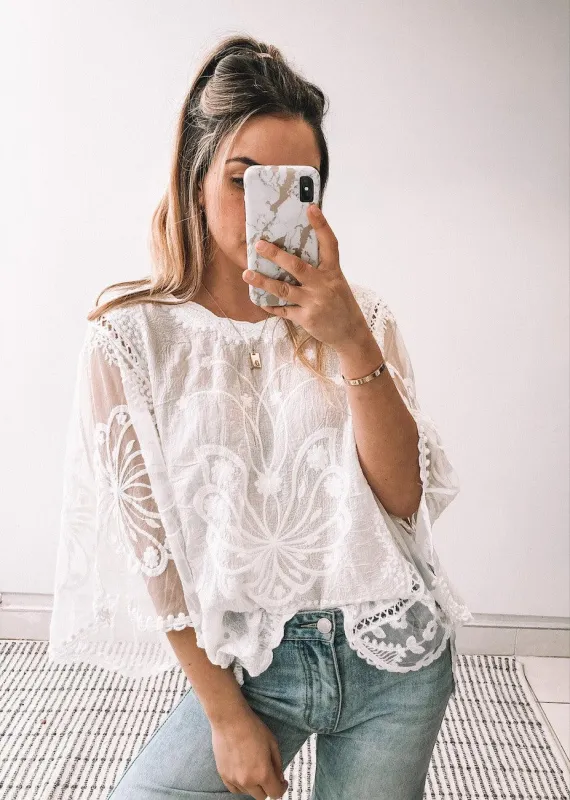 Gabrielle Top - White sold by Esther & Co