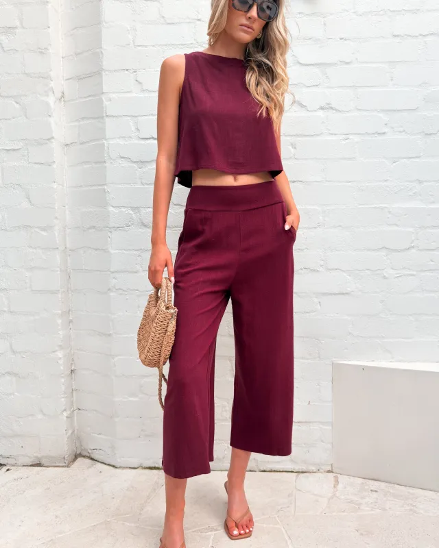 Lighthouse Pants - Bordeaux sold by Esther & Co