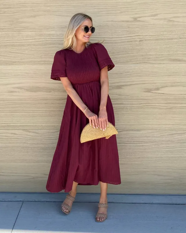 Iolana Dress - Wine sold by Esther & Co