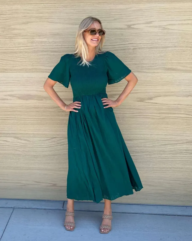 Iolana Dress - Deep Green sold by Esther & Co