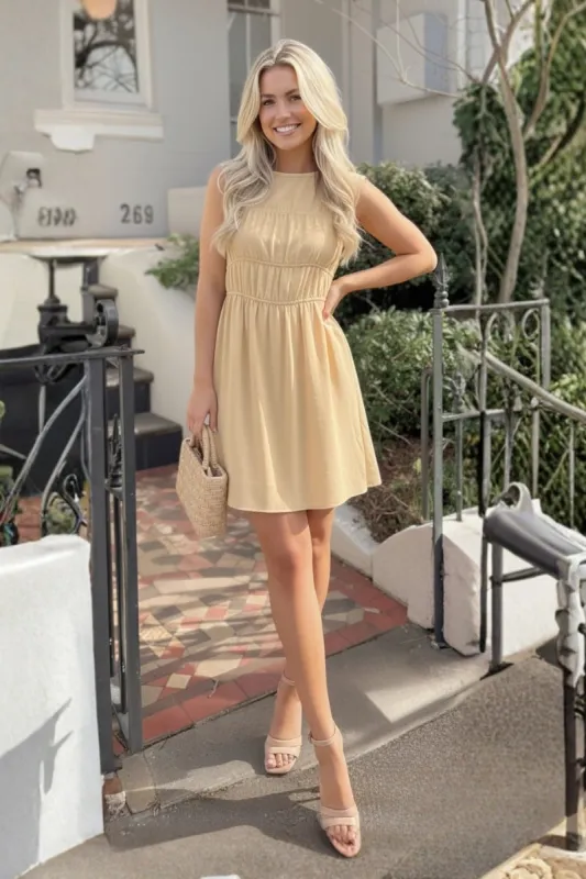 Ilyra Dress - Beige sold by Esther & Co