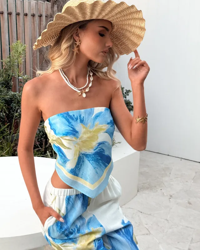 Maleeka Top - Blue Floral sold by Esther & Co