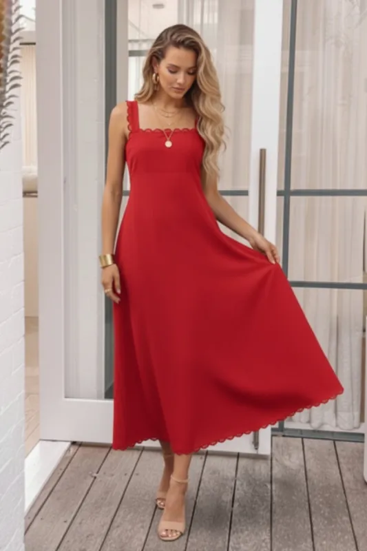 Evelisse Dress - Red sold by Esther & Co