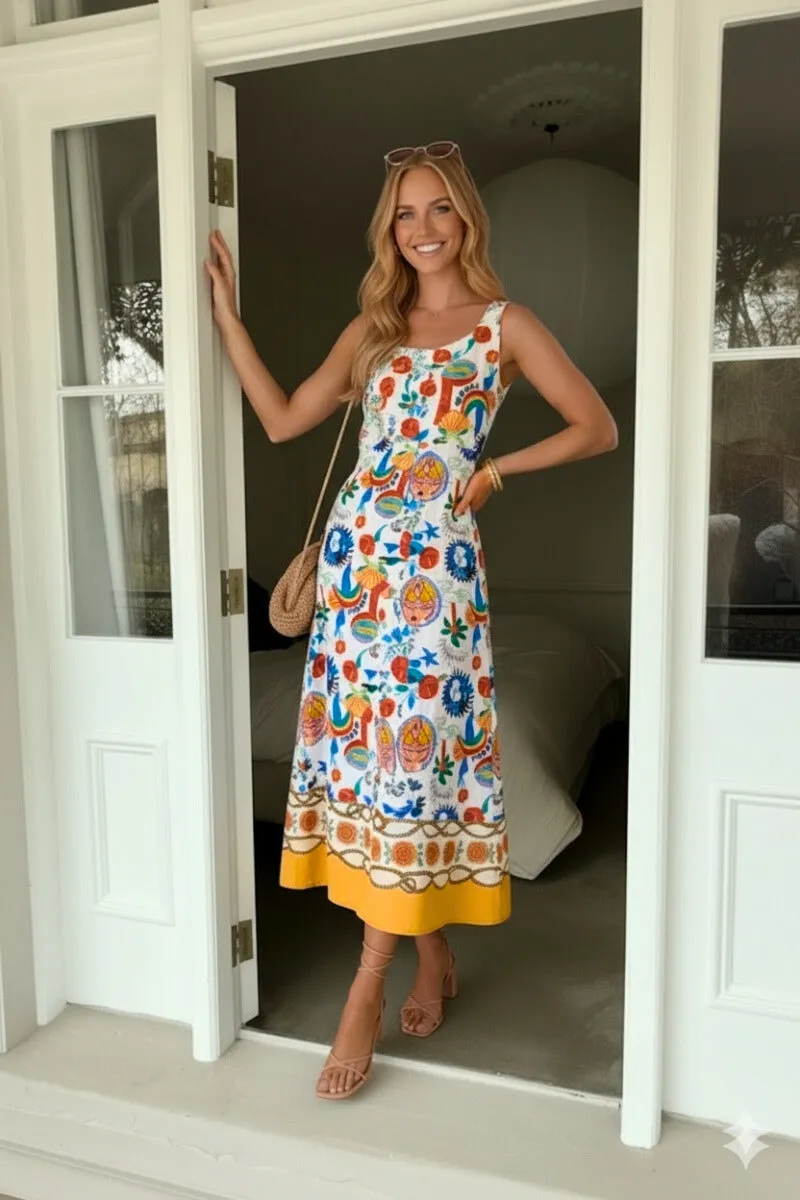 Orielle Dress - White Print sold by Esther & Co product image thumbnail 5