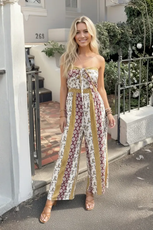 Deshana Jumpsuit - Yellow Print sold by Esther & Co