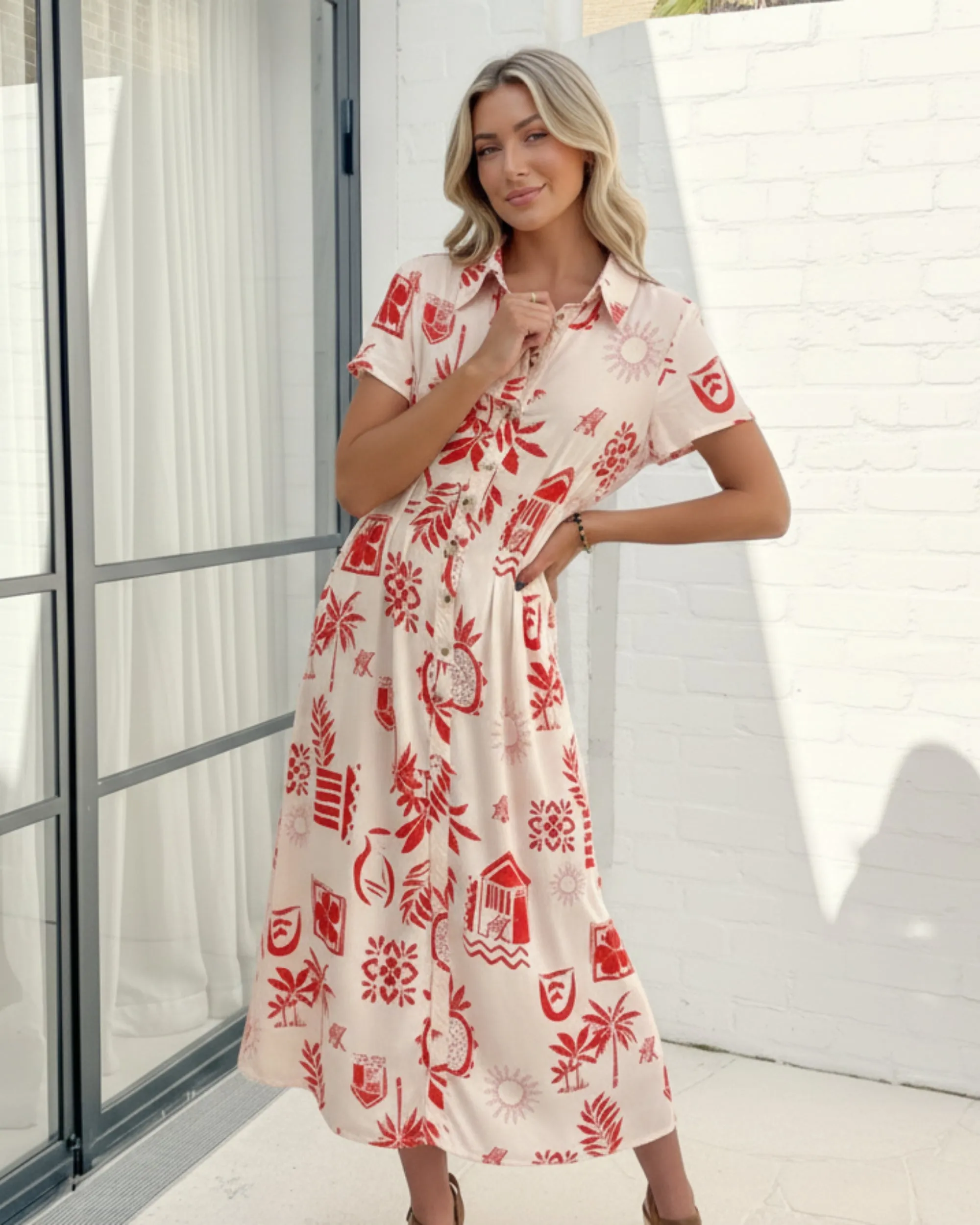 Hanae Dress - Cream Multi sold by Esther & Co product image thumbnail 3