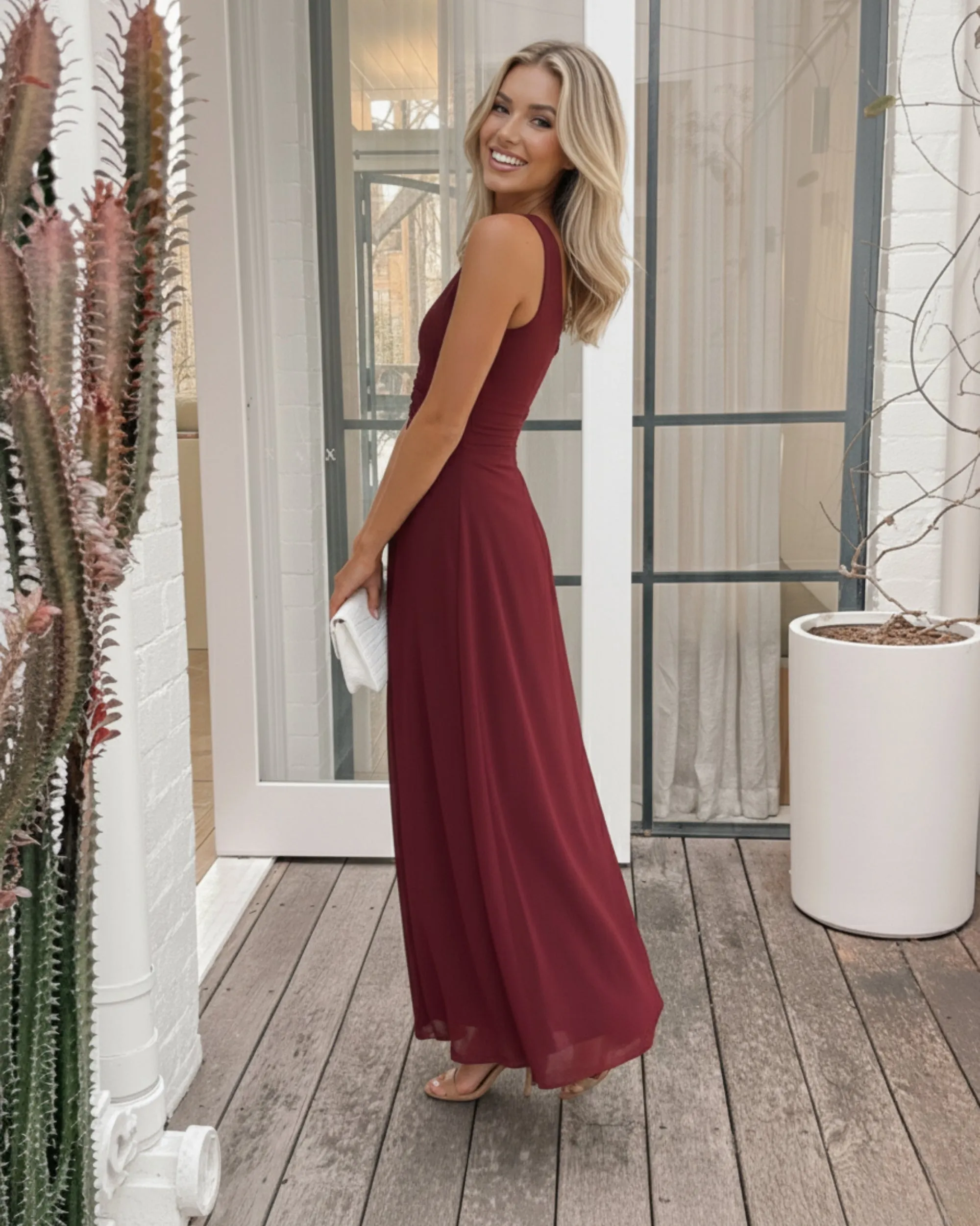 Rhaila Dress - Wine sold by Esther & Co product image thumbnail 4