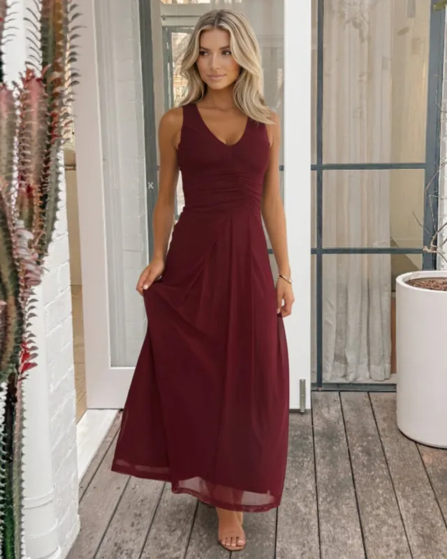 Rhaila Dress - Wine sold by Esther & Co
