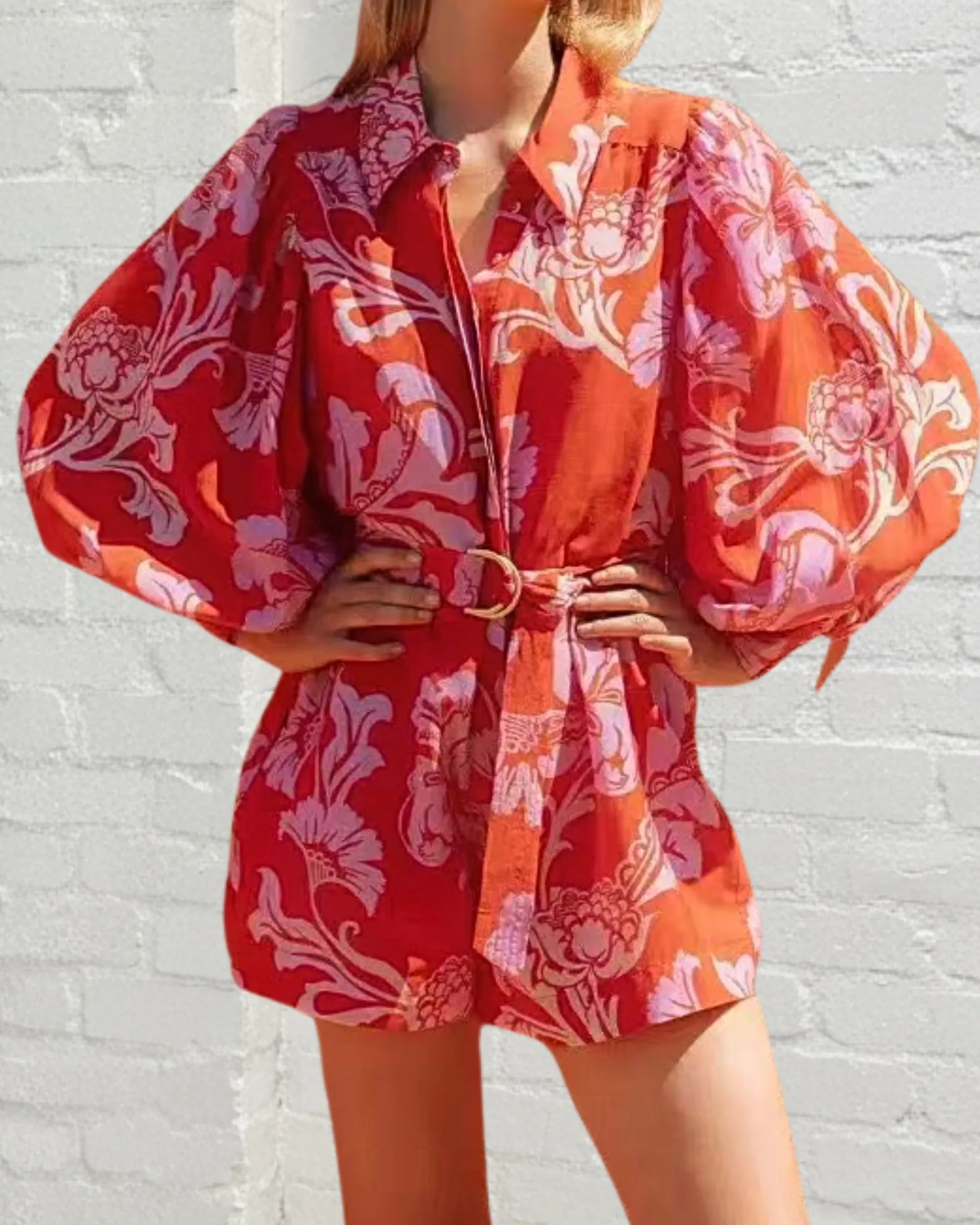 Brittany Playsuit - Orange Floral sold by Esther & Co product image thumbnail 4