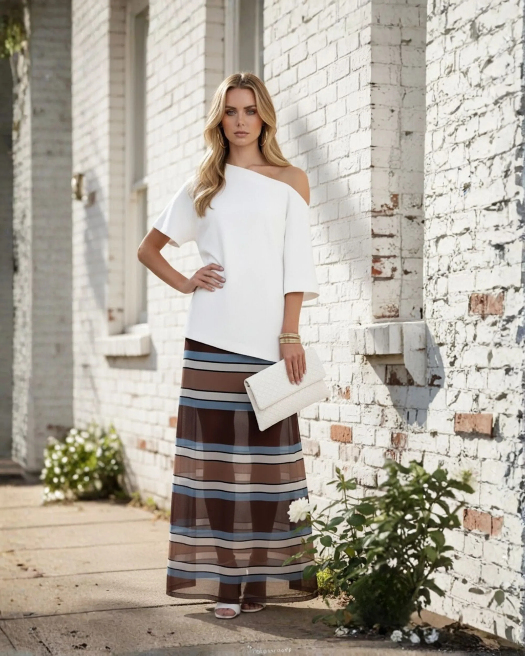 Vexana White Top | Women's One Shoulder Top sold by Esther & Co product image thumbnail 2