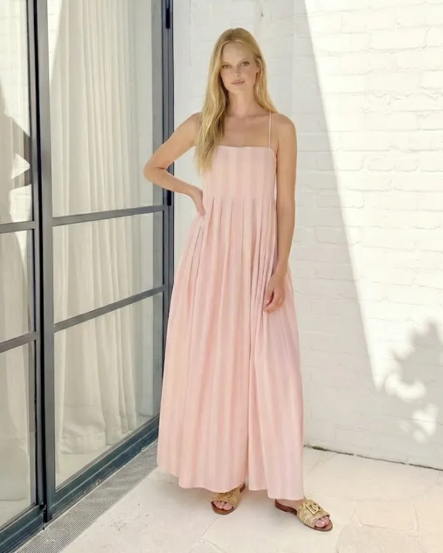 Rhiannon Dress - Pink Stripe sold by Esther & Co