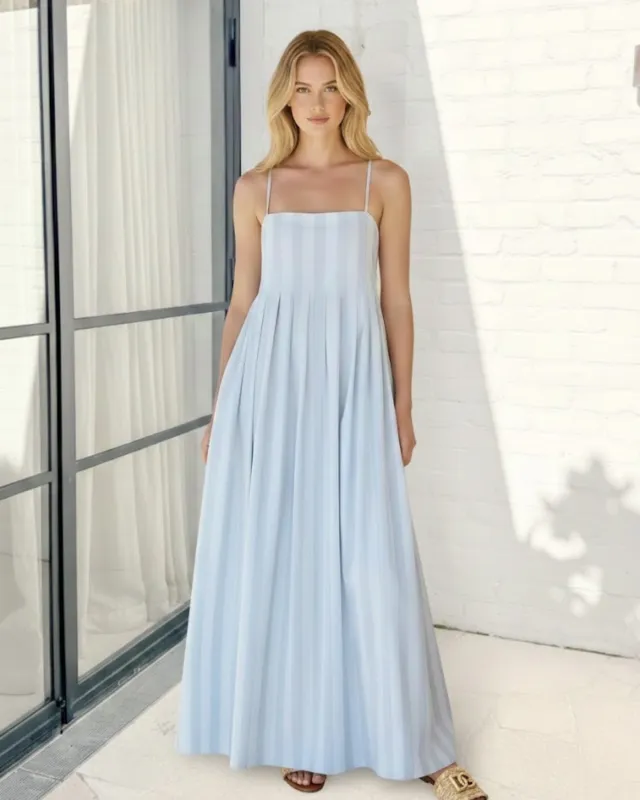 Rhiannon Dress - Blue Stripe sold by Esther & Co