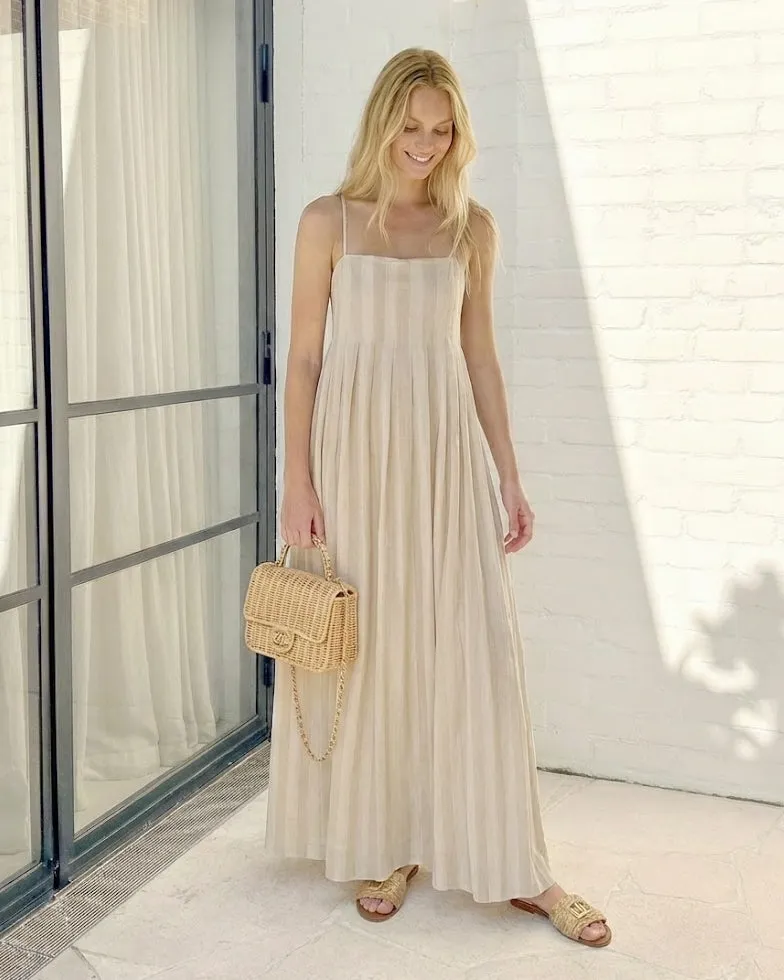 Rhiannon Dress - Beige Stripe sold by Esther & Co product image thumbnail 3