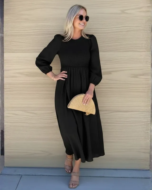 Iolana Dress - Black Long Sleeve sold by Esther & Co