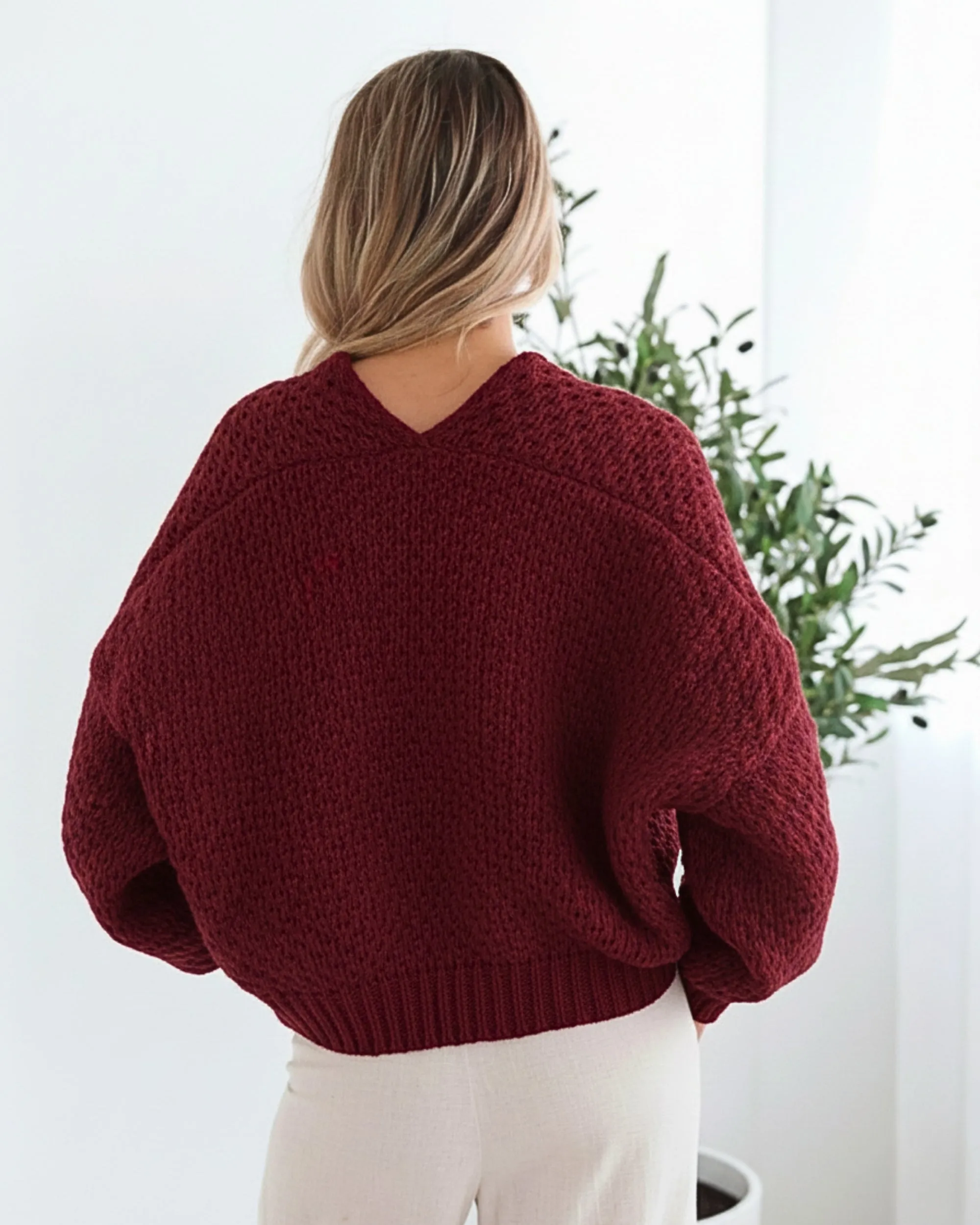 Dorine Cardigan - Wine sold by Esther & Co product image thumbnail 3