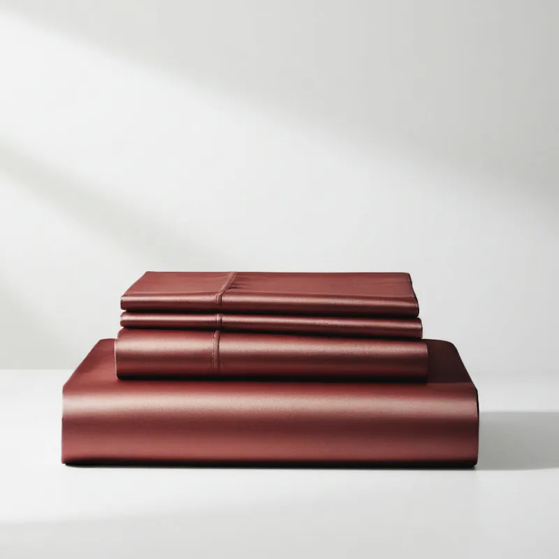 Satin Sheet Set - Wine Red made by Esther & Co