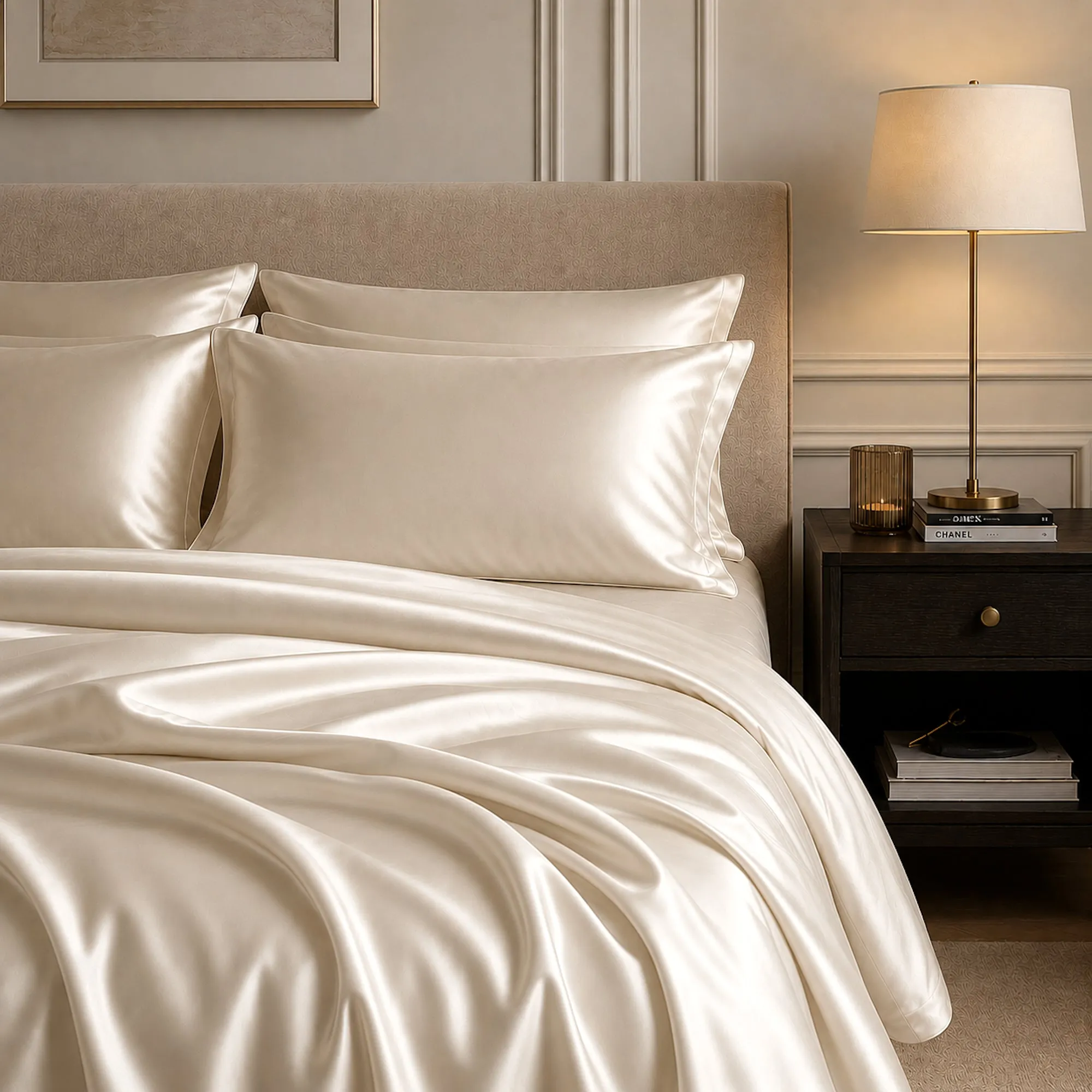 Satin Sheet Set - Ivory Cream sold by Esther & Co product image thumbnail 2