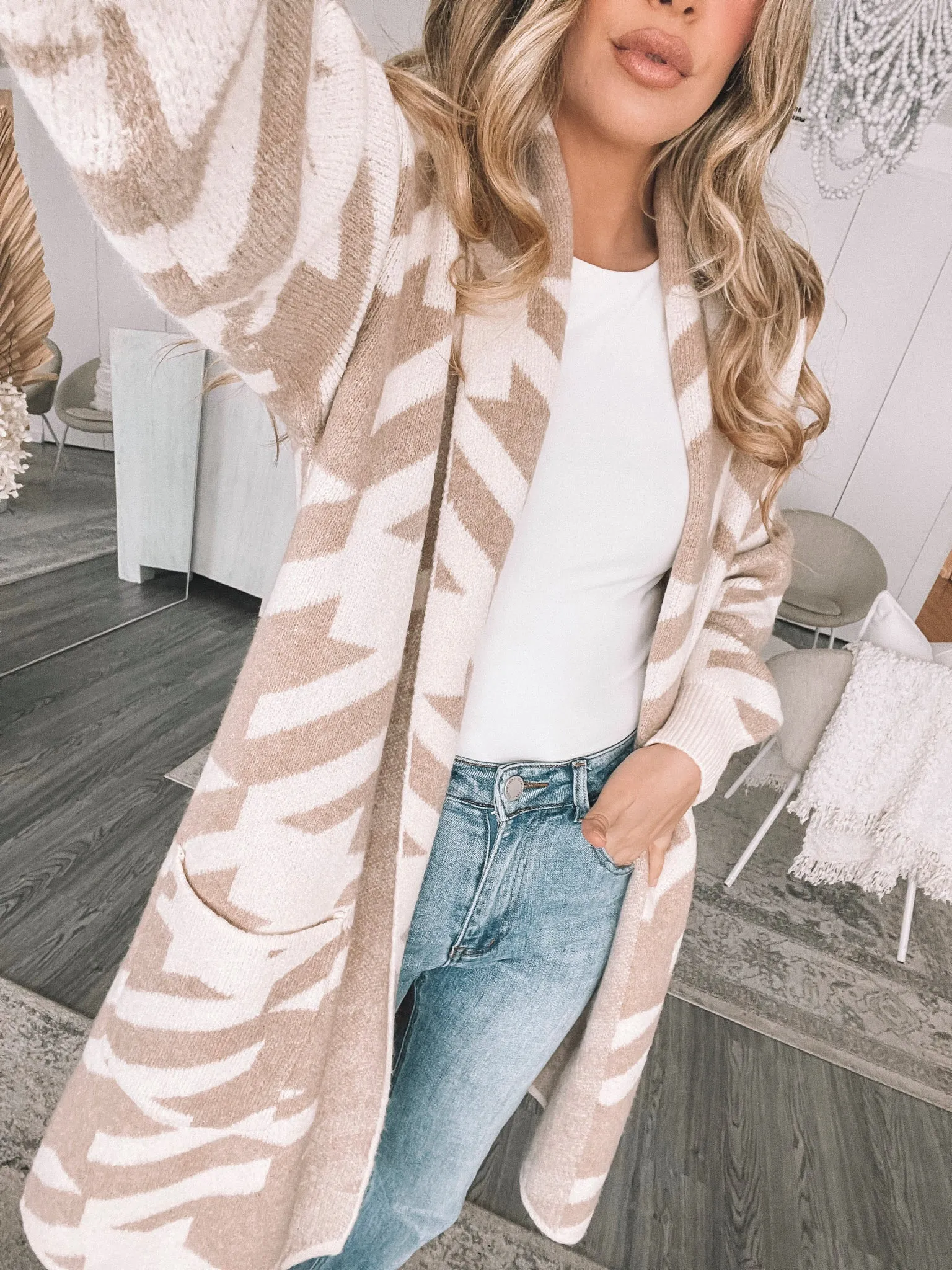 Ciela Cardigan - Beige Print sold by Esther & Co product image thumbnail 5