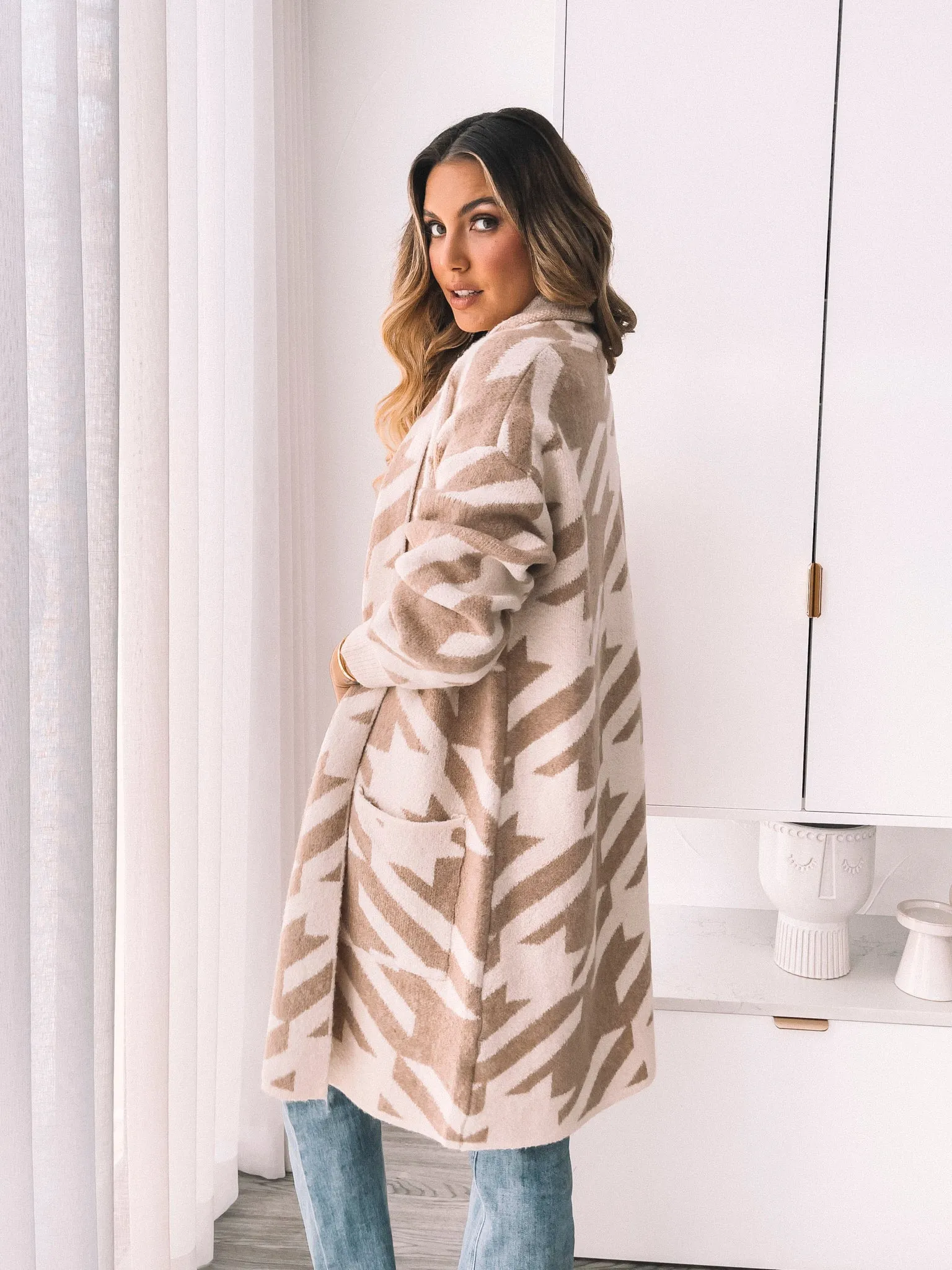 Ciela Cardigan - Beige Print sold by Esther & Co product image thumbnail 3