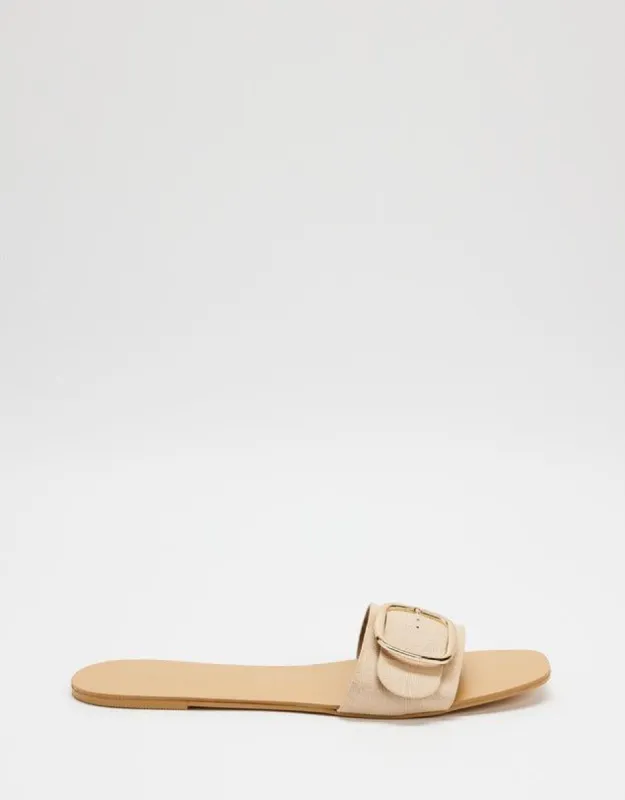 Gusta Sandals - Vanilla Linen sold by Esther & Co