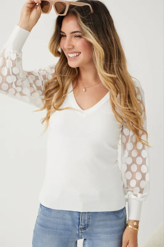 Elaia Knit Top - White sold by Esther & Co