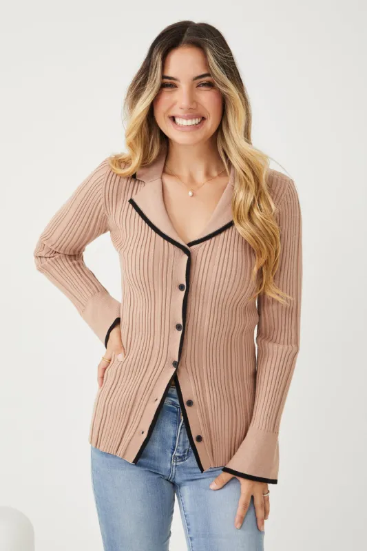 Mirae Knit Top - Mocha Multi sold by Esther & Co