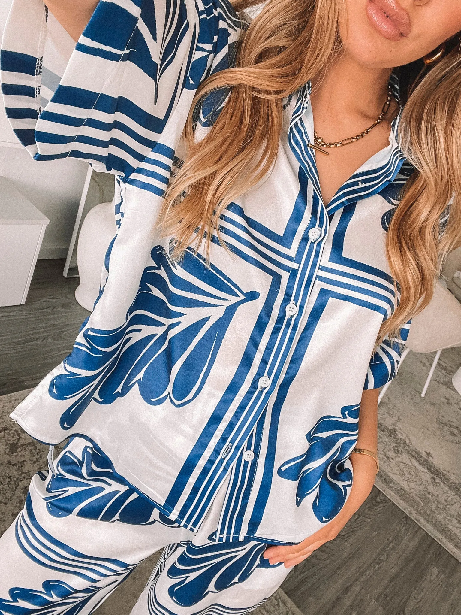 Odilia Shirt - Blue Print sold by Esther & Co product image thumbnail 4