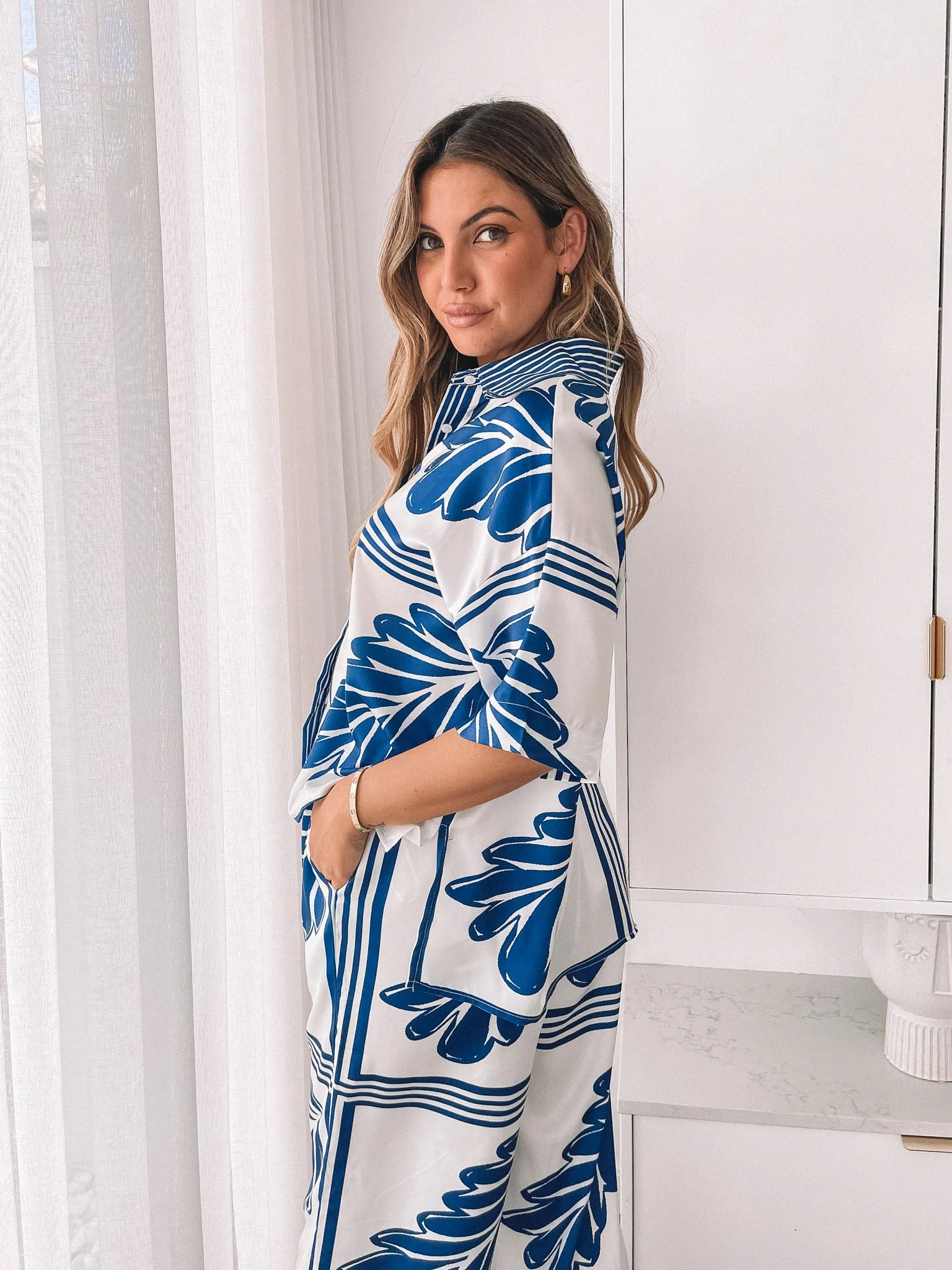 Odilia Shirt - Blue Print sold by Esther & Co product image thumbnail 3