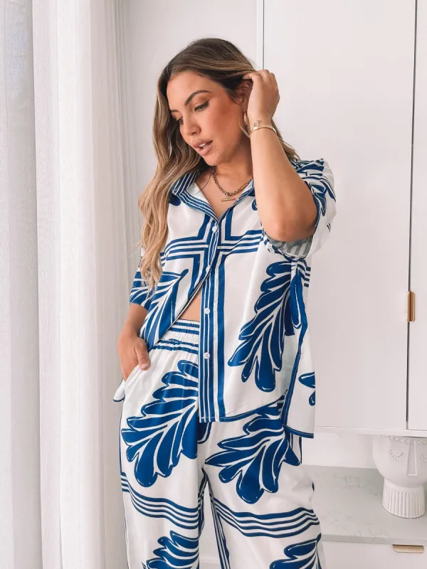 Odilia Shirt - Blue Print sold by Esther & Co