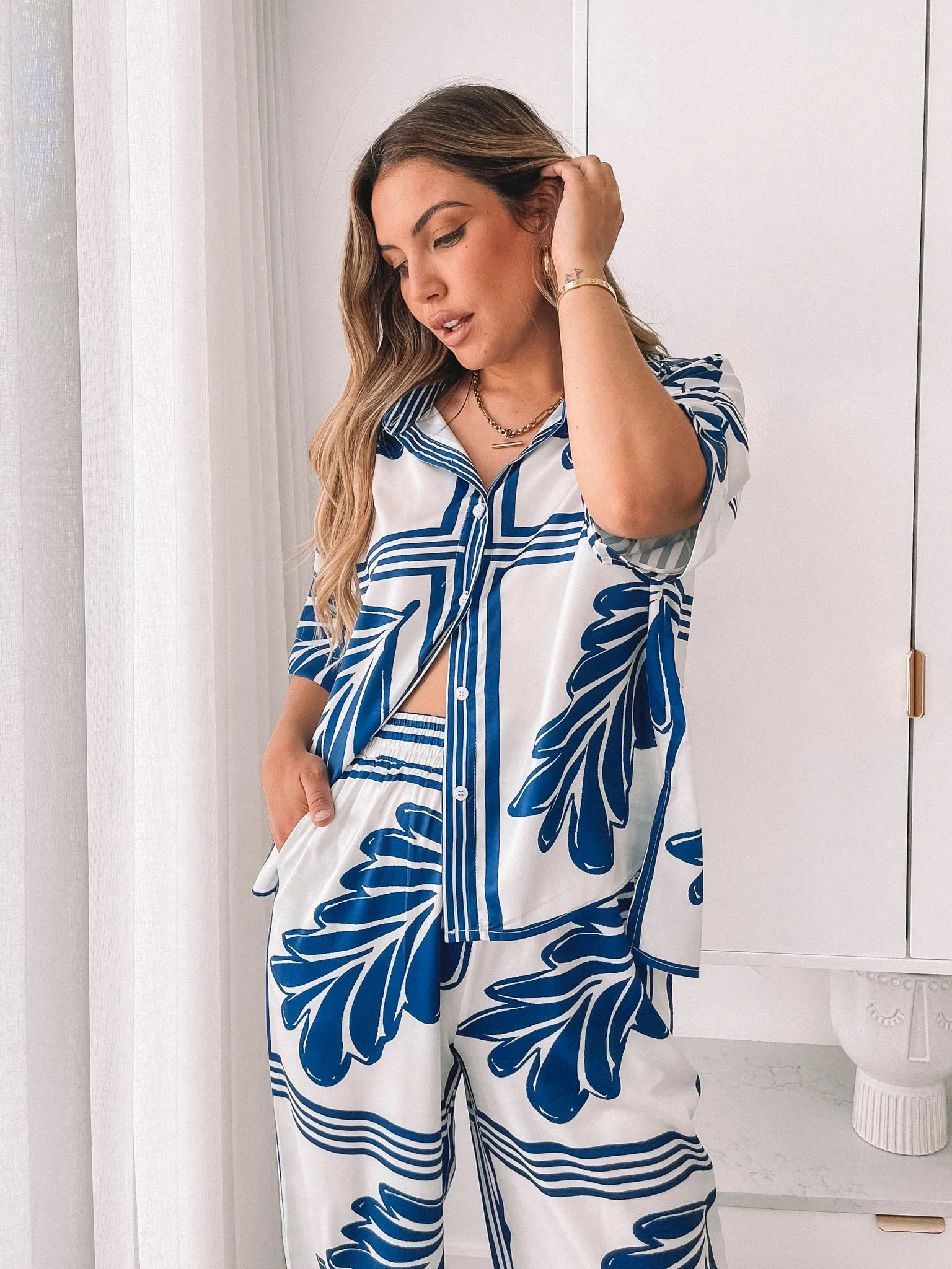 Odilia Shirt - Blue Print sold by Esther & Co