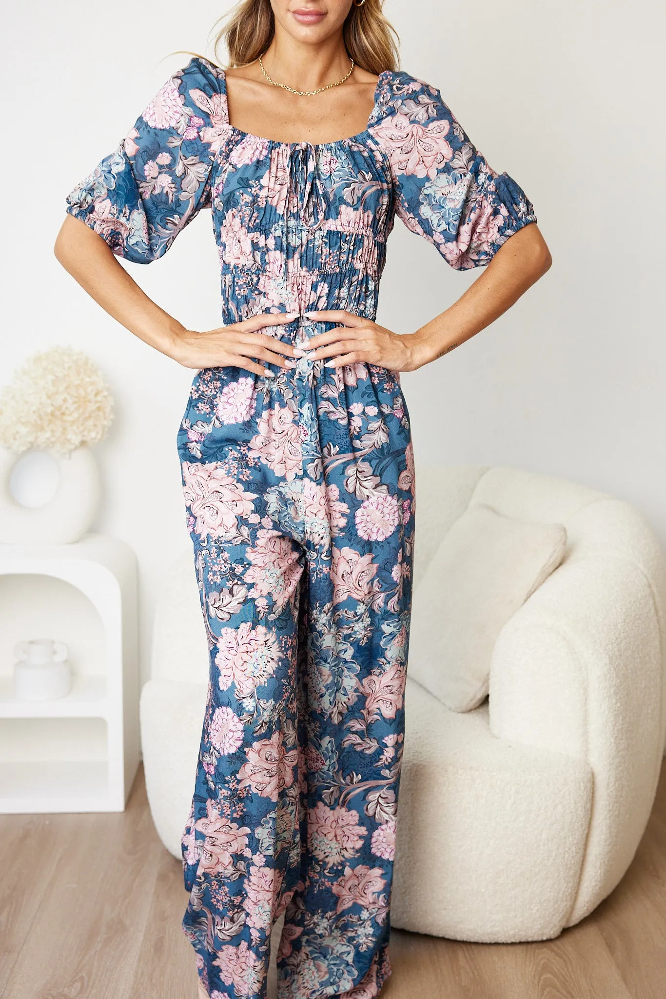 Agnette Jumpsuit - Steel Floral sold by Esther & Co product image thumbnail 4