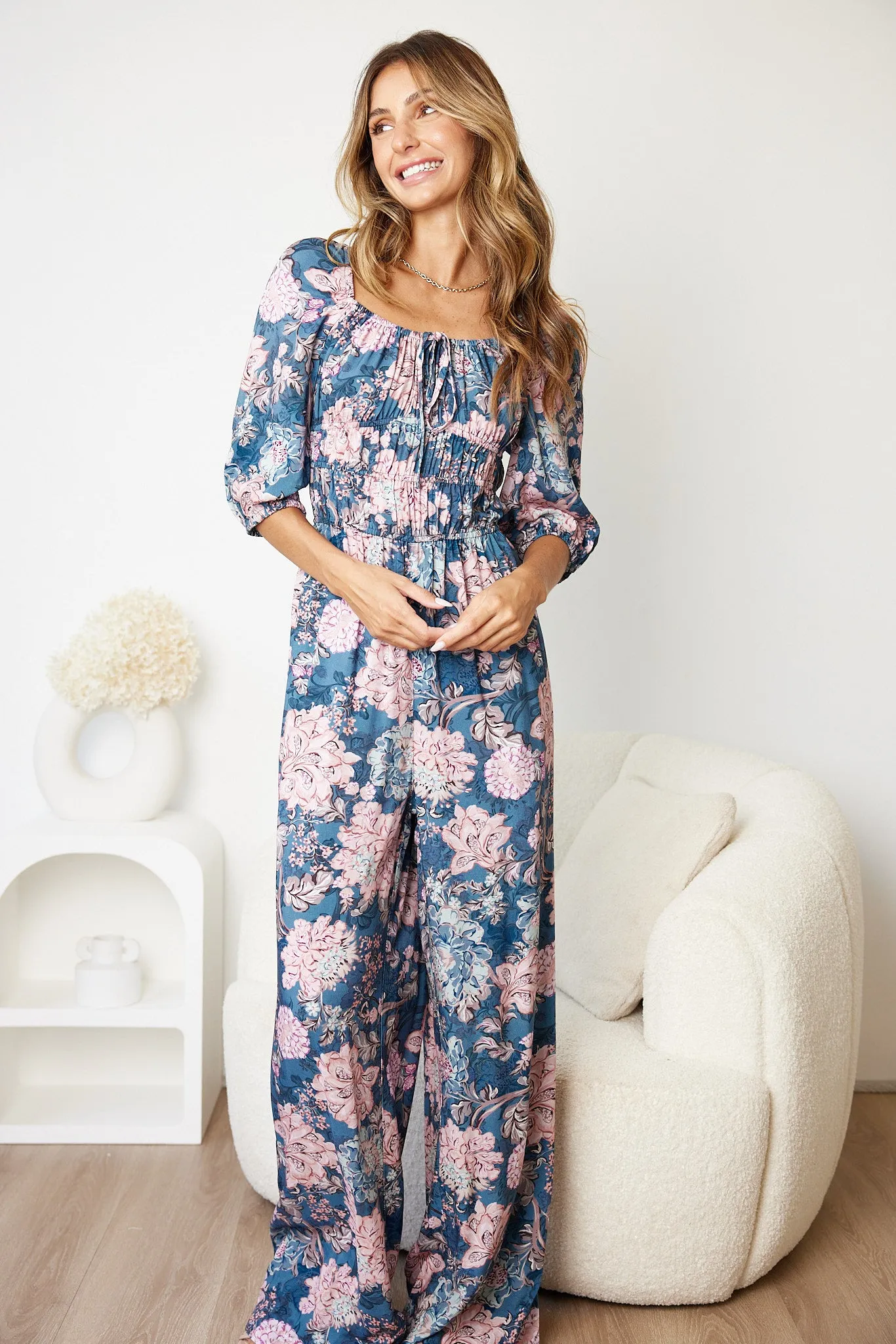 Agnette Jumpsuit - Steel Floral sold by Esther & Co product image thumbnail 3