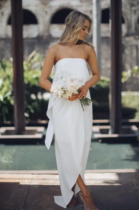 Fleur Strapless Maxi Dress - Ivory sold by Esther & Co