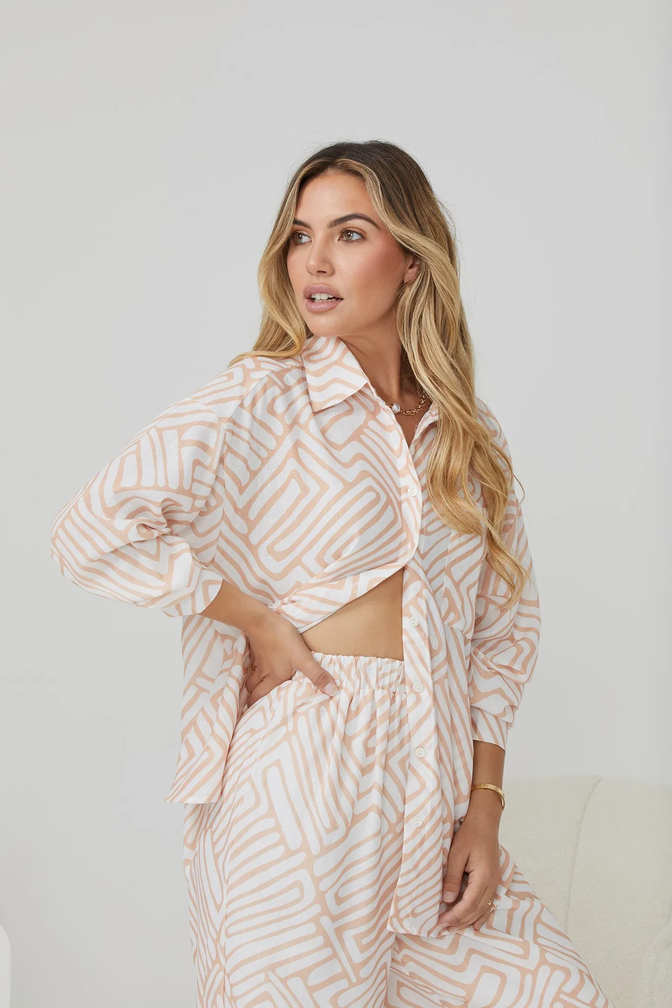 Thalassa Shirt - Peach Print sold by Esther & Co product image thumbnail 4