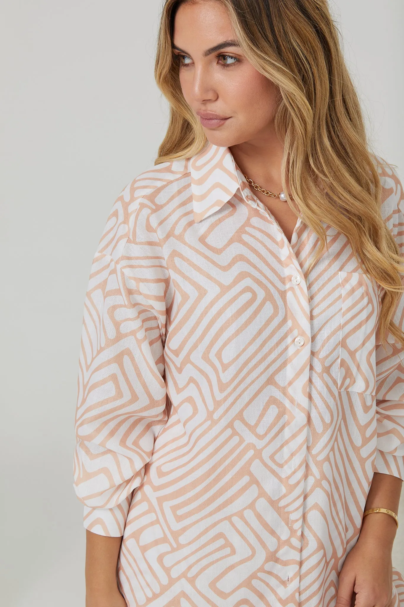 Thalassa Shirt - Peach Print sold by Esther & Co product image thumbnail 5