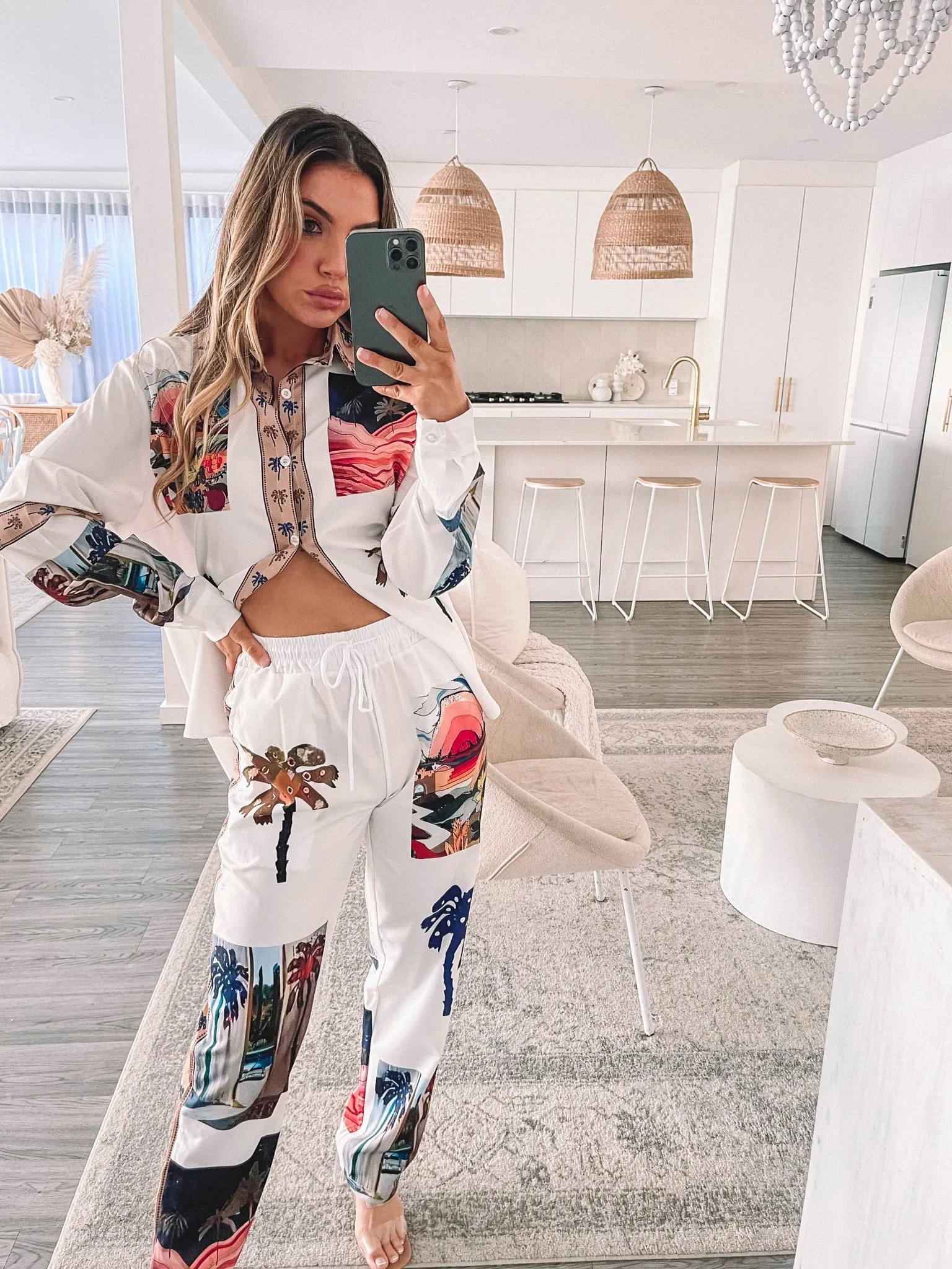 Aeliana Pants - White Print sold by Esther & Co product image thumbnail 3