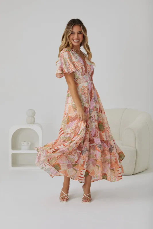 Liora Dress - Multi Print sold by Esther & Co