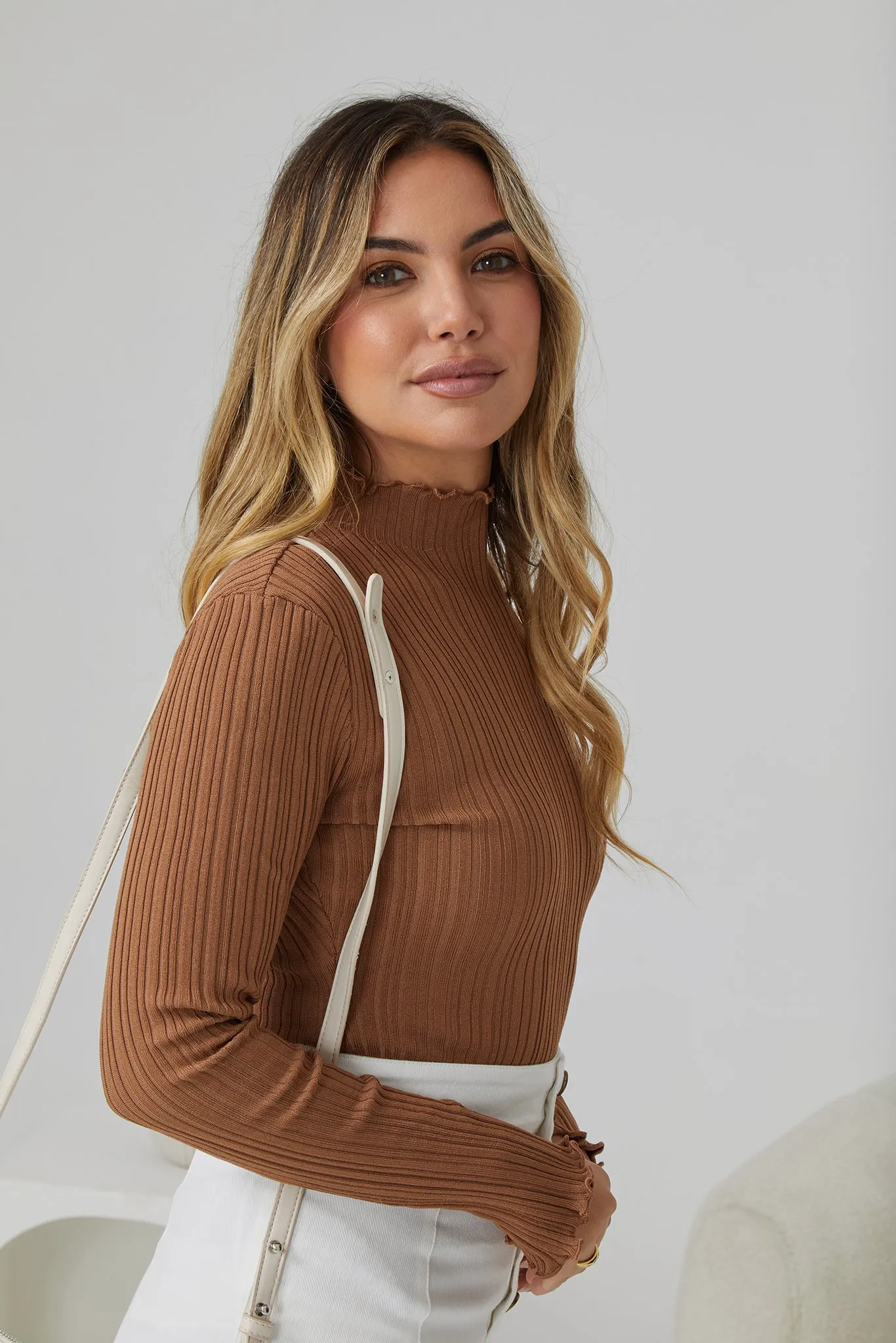 Aurella Knit Top - Mocha sold by Esther & Co product image thumbnail 5