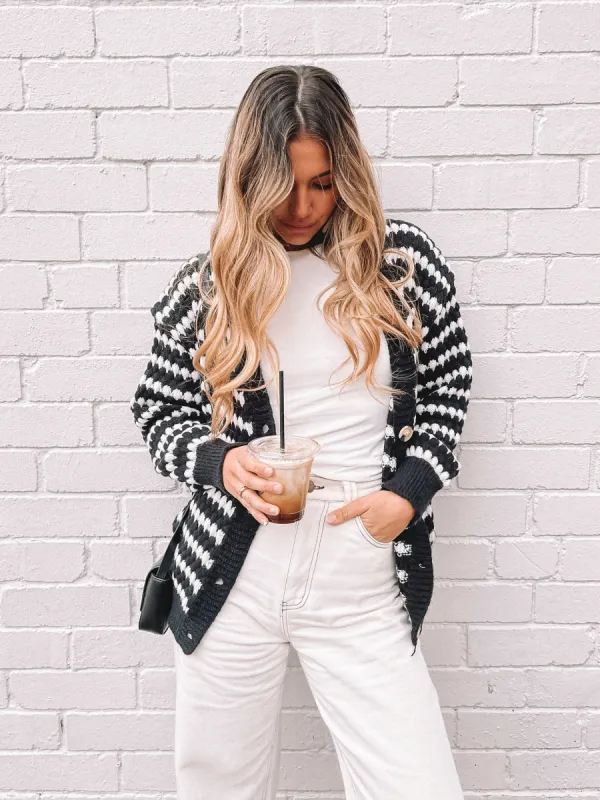 Evander Cardigan - Black Multi sold by Esther & Co