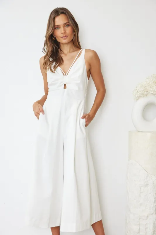 Qiara Jumpsuit - White sold by Esther & Co