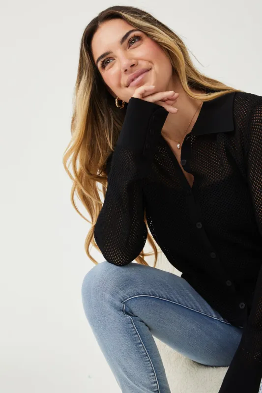 Kaelinne Knit Shirt - Black sold by Esther & Co