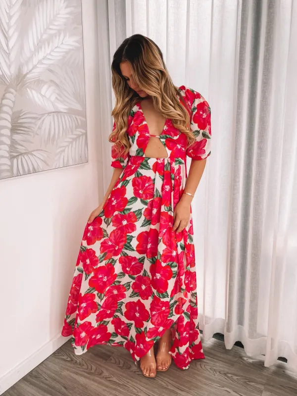 Delarina Dress - Pink Floral sold by Esther & Co
