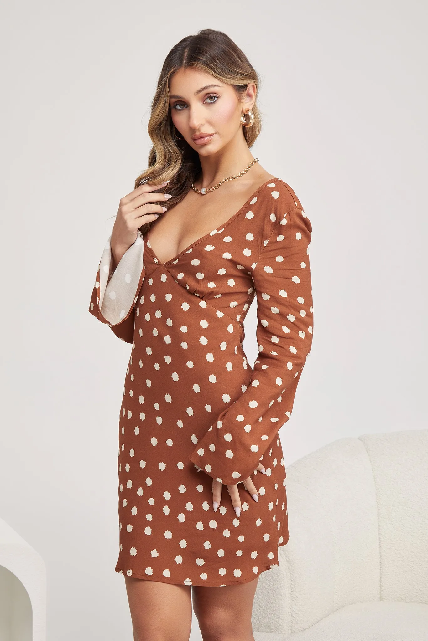 Bellamy Dress - Brown Spot sold by Esther & Co product image thumbnail 3